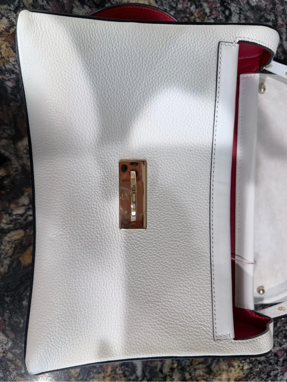 Christian Louboutin White Leather Roubylou Shoulder Bag with 2 straps - Picture 15 of 16